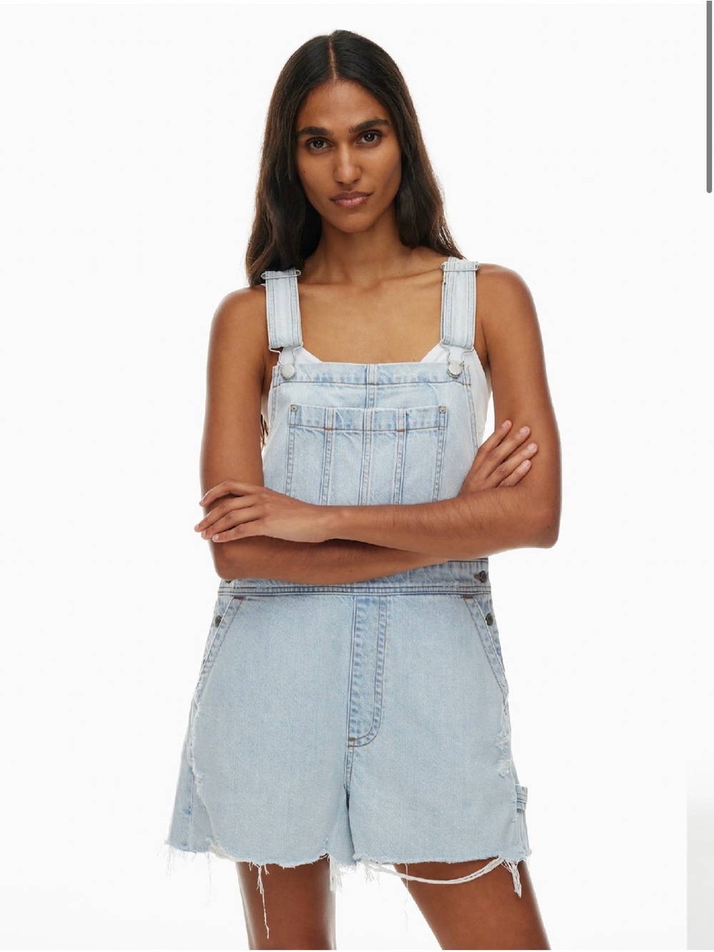 Denim Forum 90s Sylvie Jean short overalls size medium, nwt